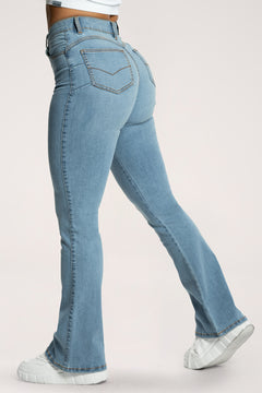 Perfect slim bő szárú farmer light blue