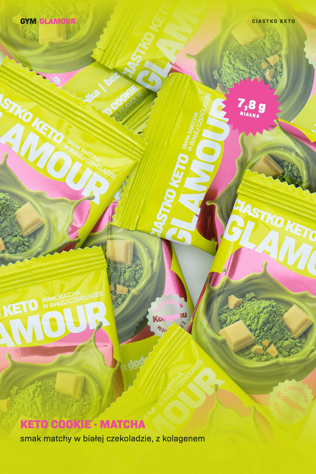 GLAMOUR keto süti – Matcha fehér csokoládéban