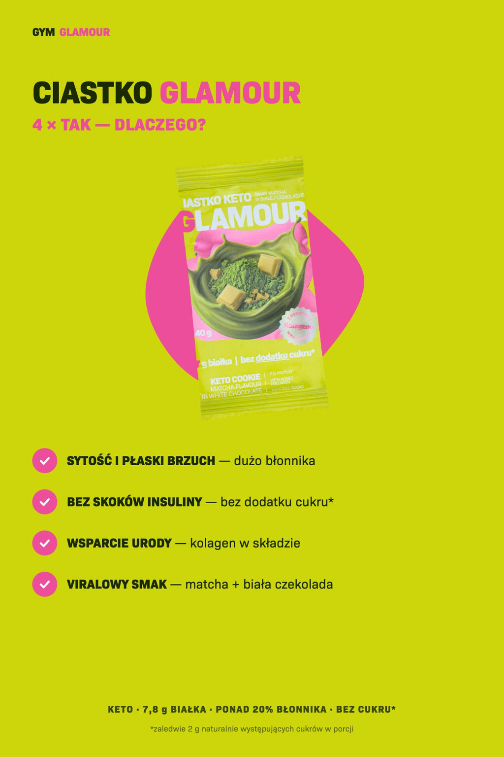 GLAMOUR keto süti – Matcha fehér csokoládéban