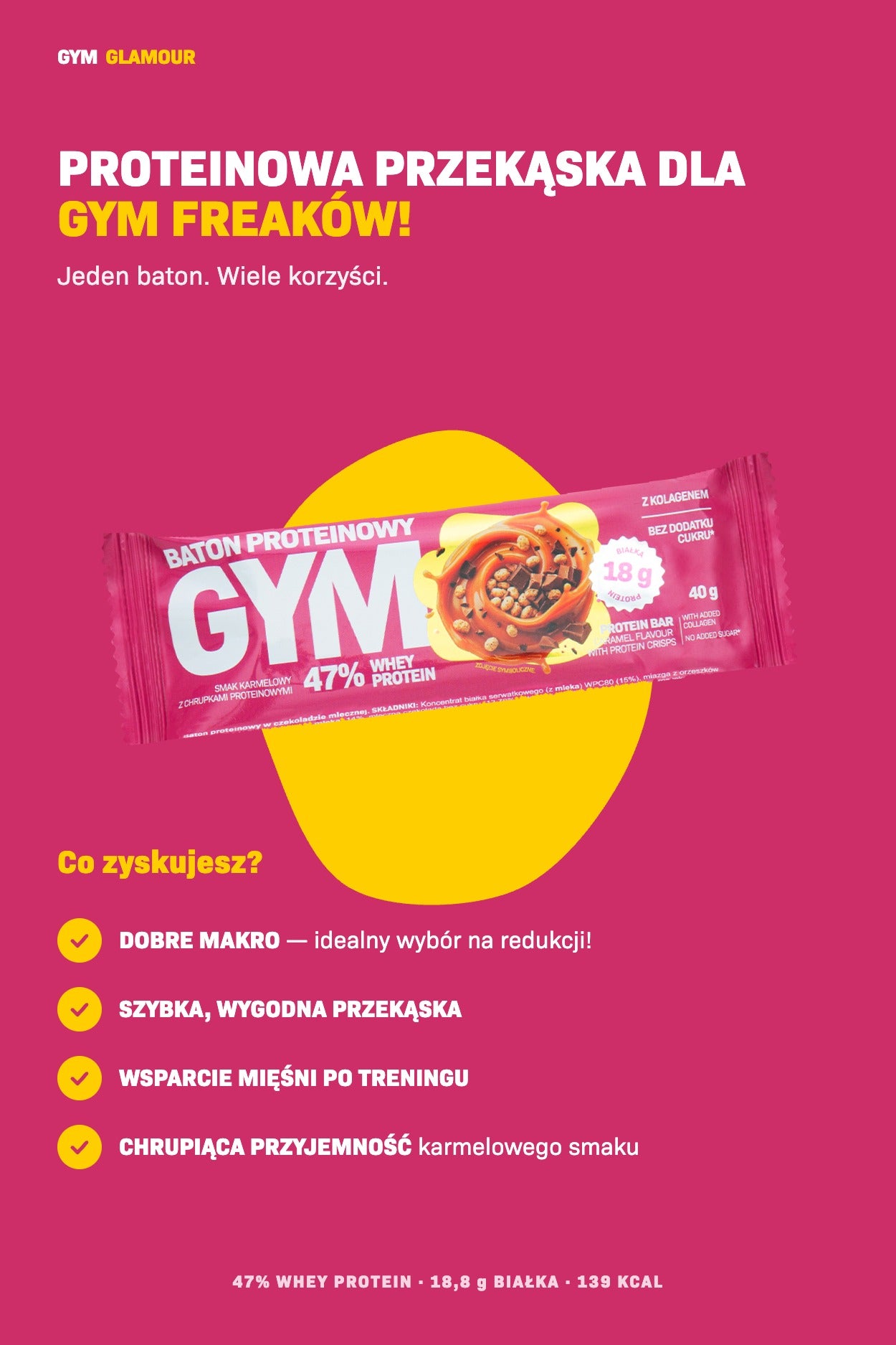 GYM fehérjeszelet – Ropogós karamell