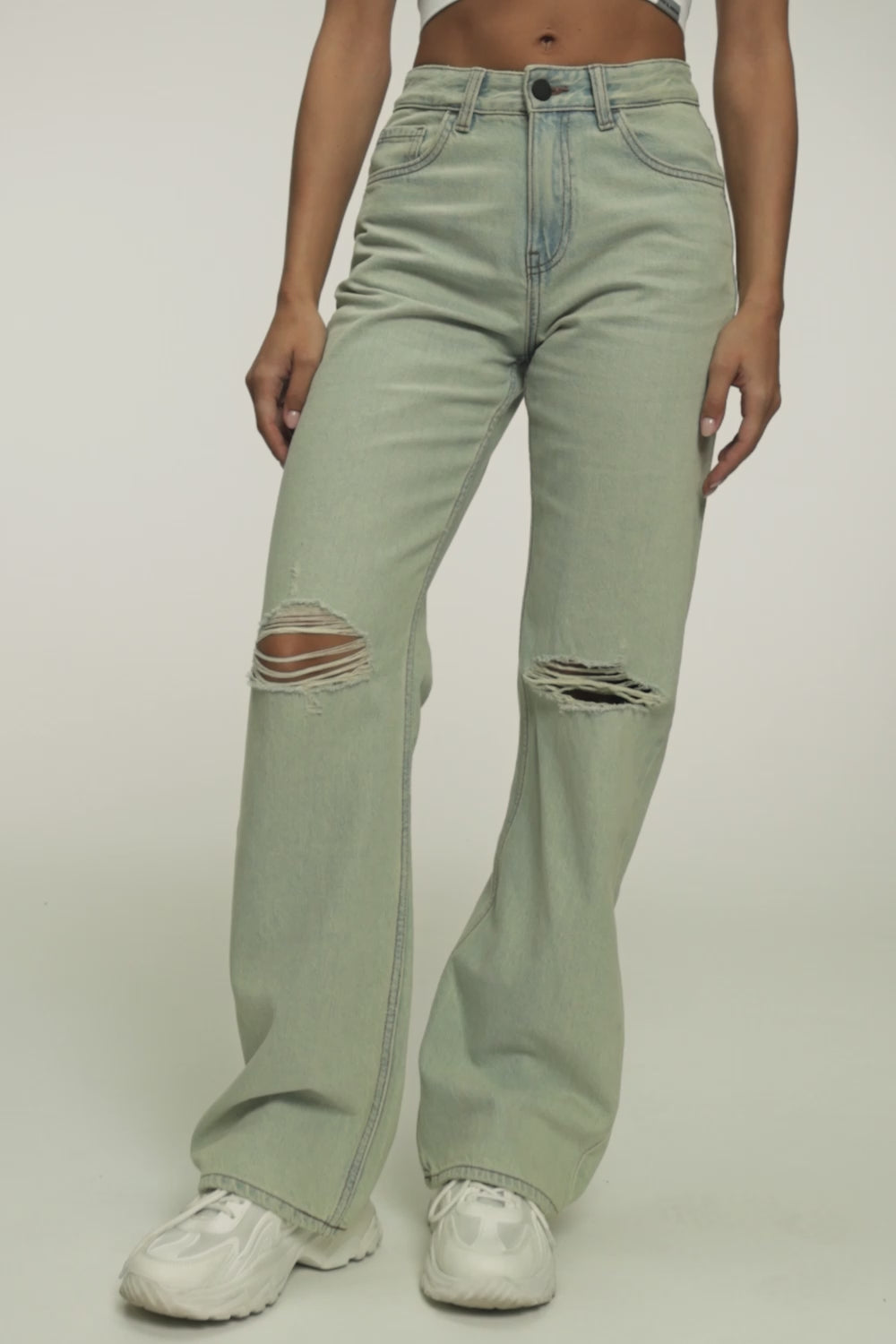 Wide relaxed farmer light green