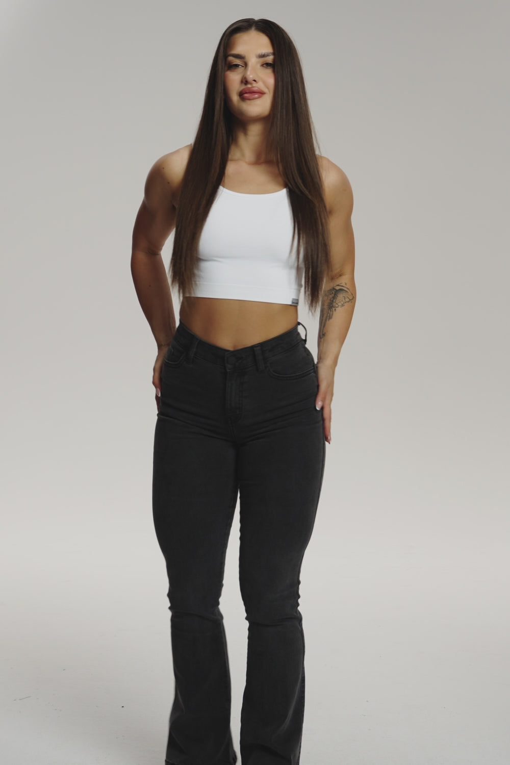 Perfect slim bő szárú farmer black