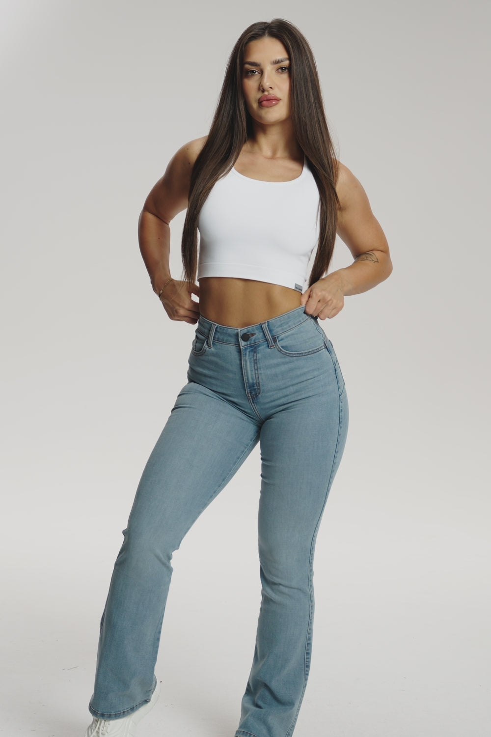 Perfect slim bő szárú farmer light blue
