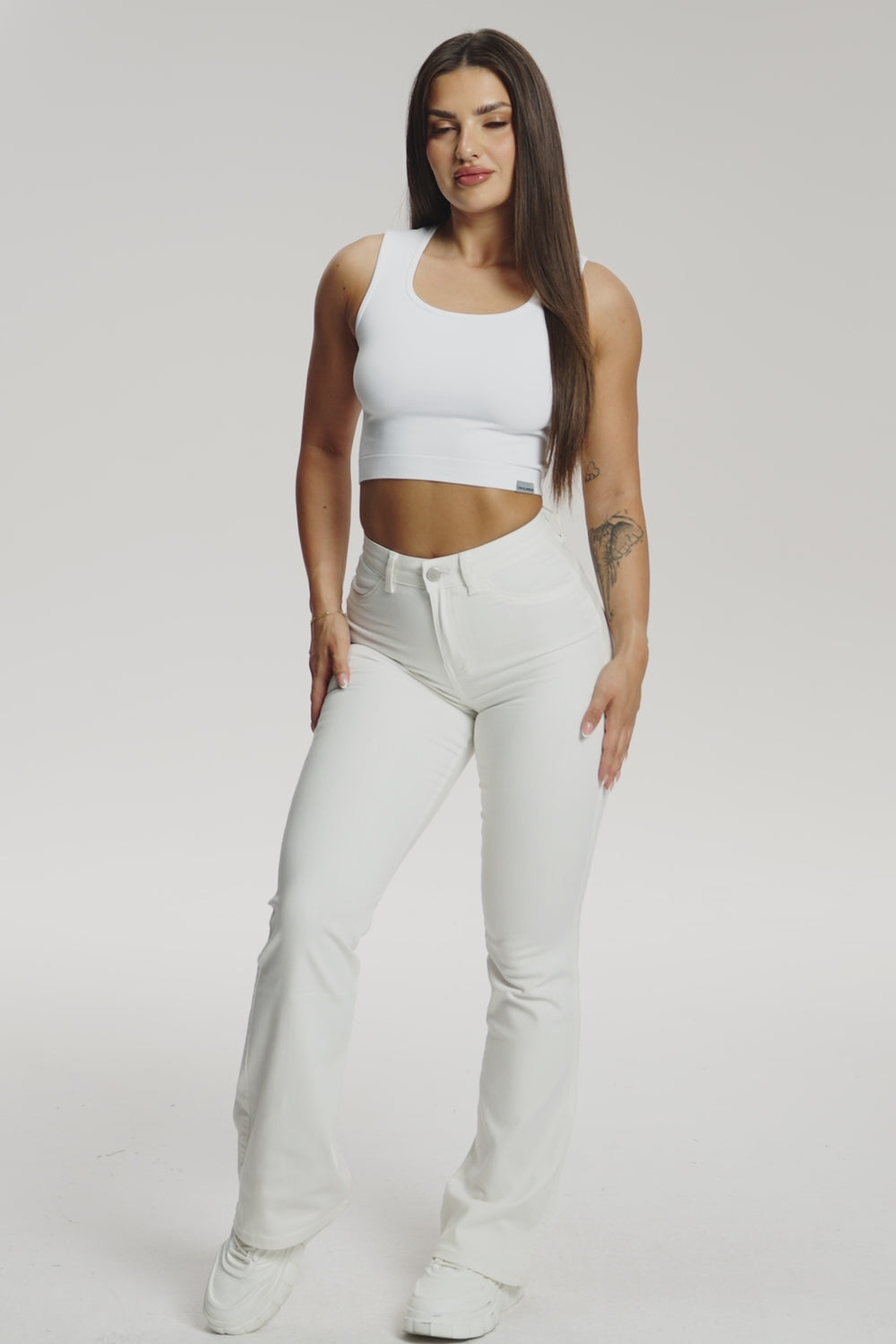 Perfect slim bő szárú farmer off white