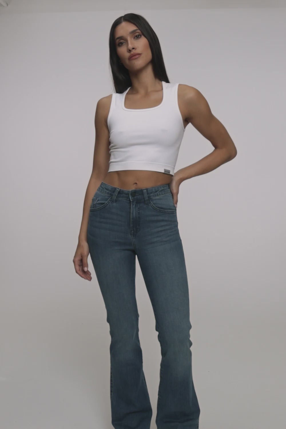 Perfect slim bő szárú farmer navy blue
