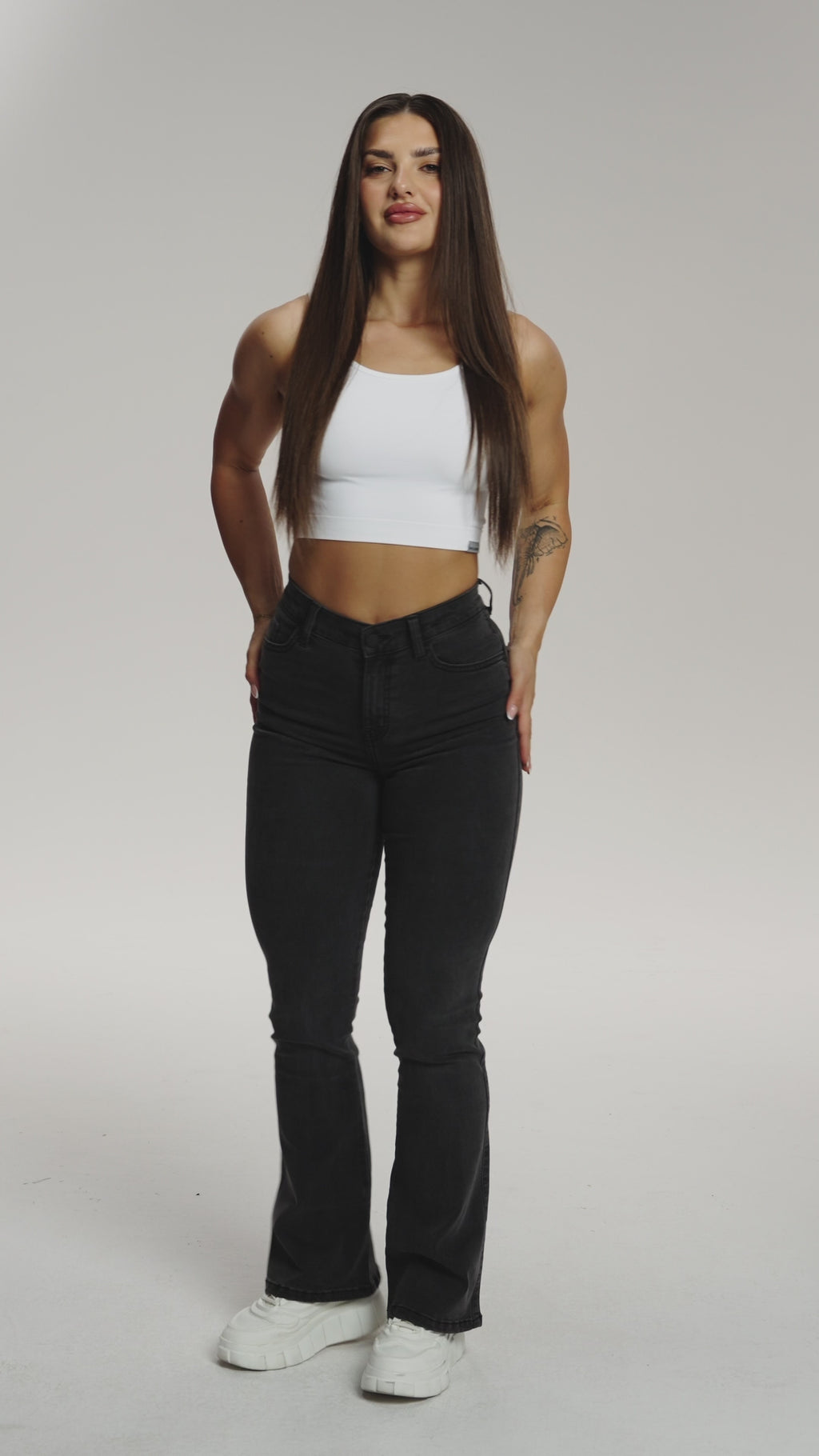 Perfect slim bő szárú farmer black